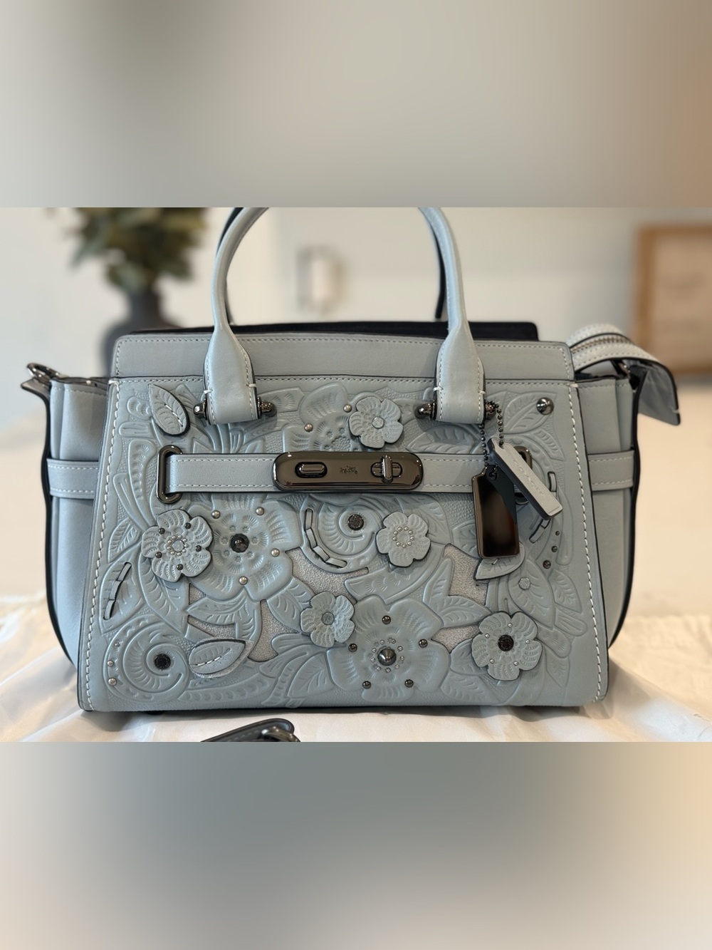 Coach 1941 Swagger 27 with 3D Tea Rose Tooling and matching wallet